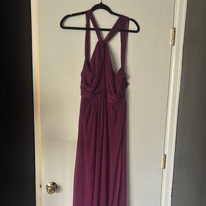Elegant Purple Halter Dress